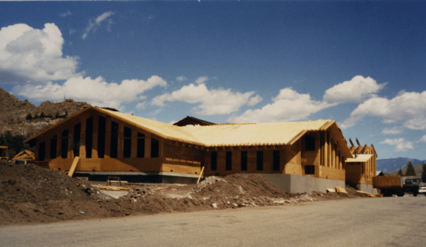 The Community Library under construction, circa 1986