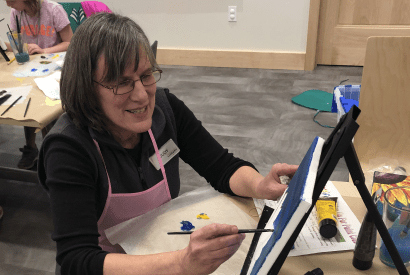 Judy Zimmer leading paint club