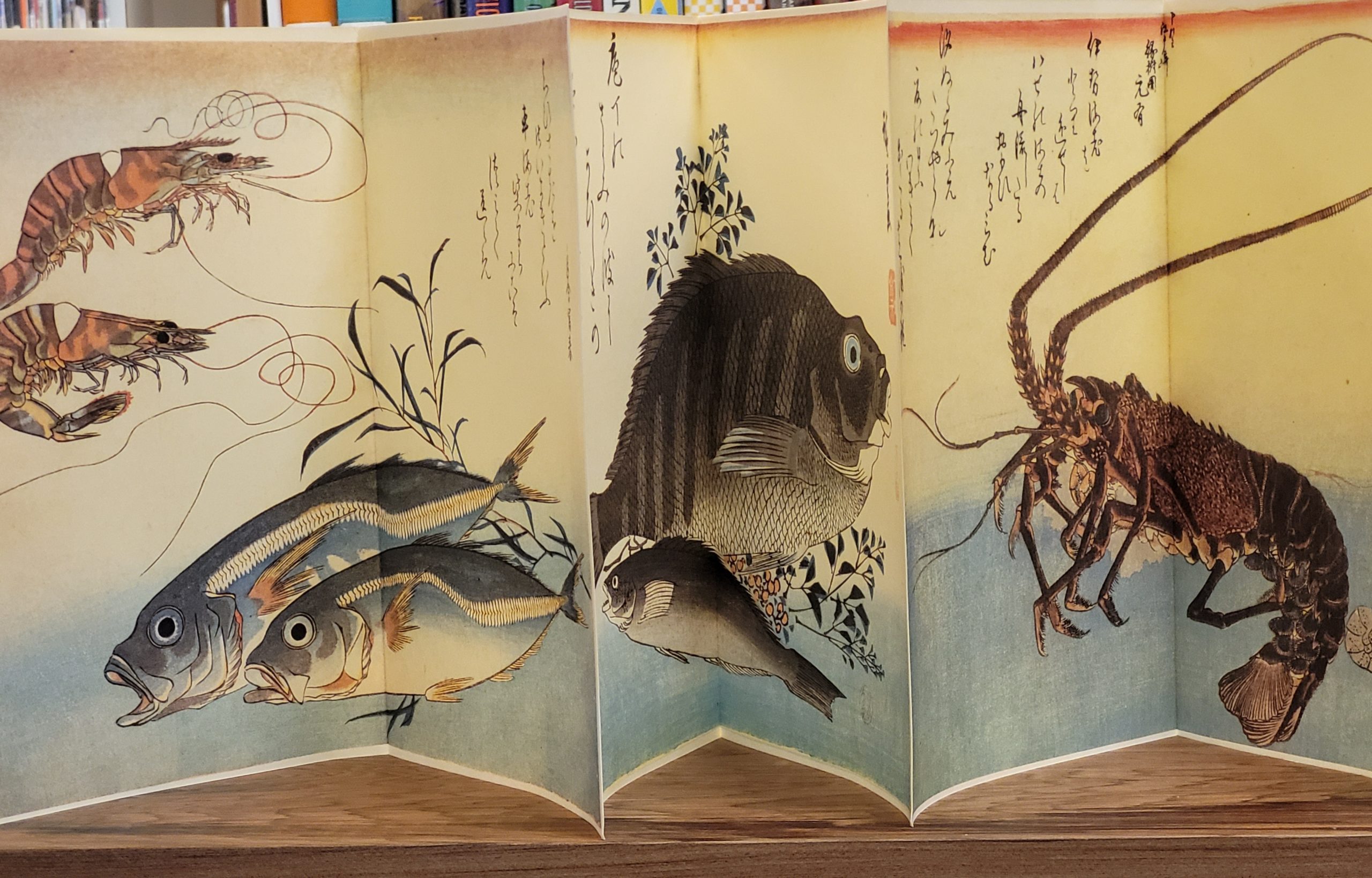 Hiroshige's stunning "A Shoal of Fishes" accordion book