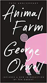 Book Cover Animal Farm, Pig on black background