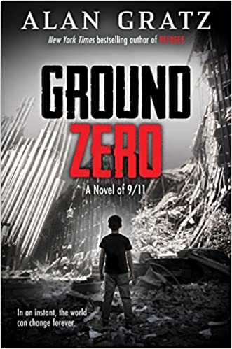 Ground Zero Book Cover, image of 9/11 wreckage with teen boy