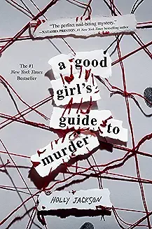 "A Good Girl's Guide to Murder" written across criss crossing threads of red string