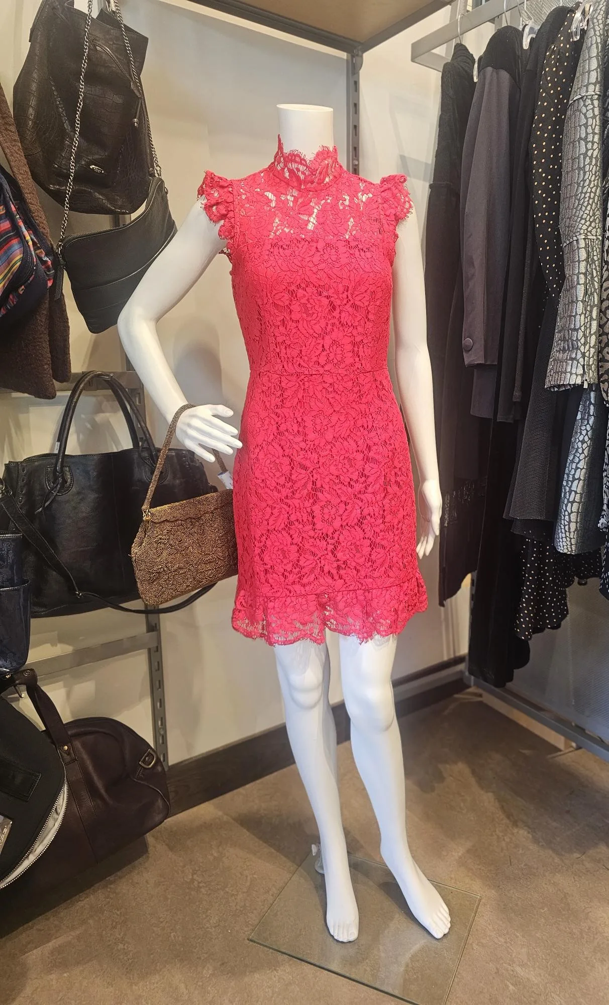 Red party dress at Gold Mine Consign