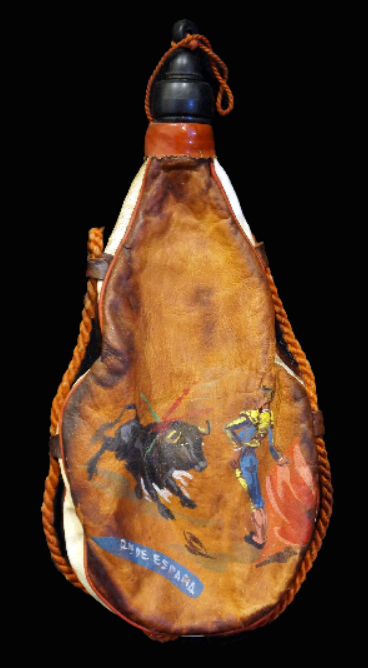 Zahato bag with painted illustration of a bull fighter
