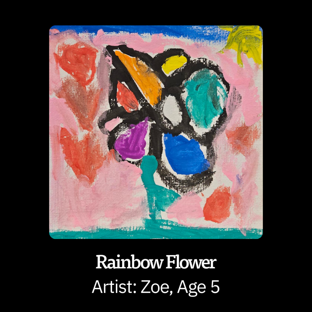 Tiny Art Rainbow Flower by Zoe Age 5