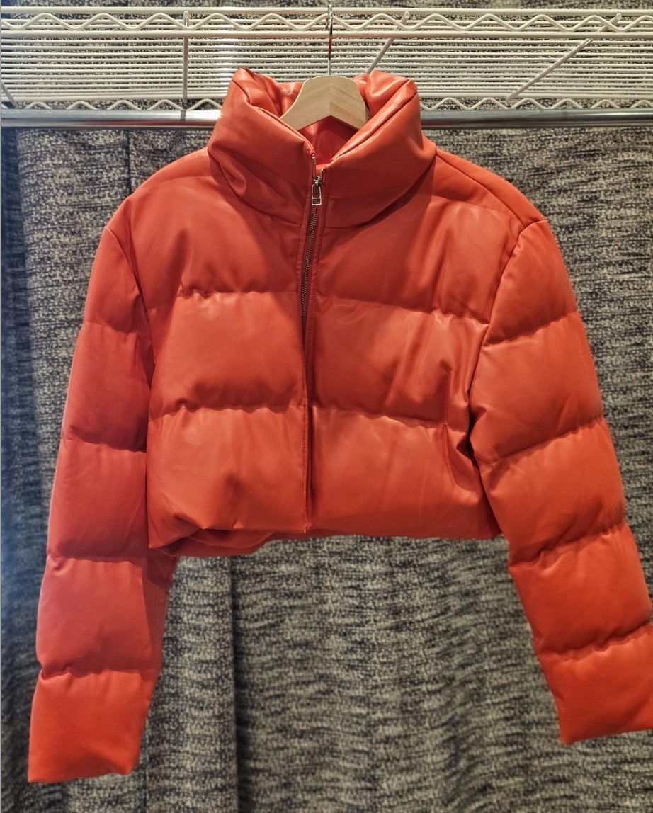 Orange Puffer Jacket at Gold Mine Consign