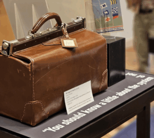 Monogrammed suitcase Hemingway exhibit