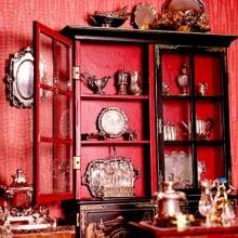 The back wall cabinet inside the shop. Cabinet Open Door