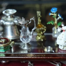 Objects on the display table inside the shop. Objects on the top of the Display Table