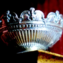 A miniature bowl inside the shop. Silver Bowl