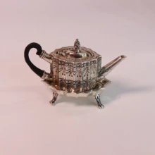 We are ready for a proper English Tea. Teapot and tray